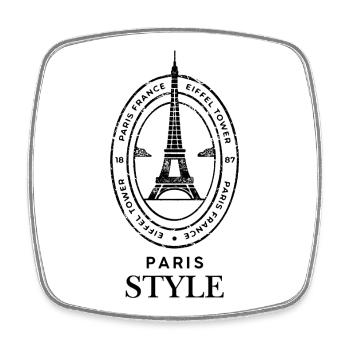 Style parisien - Magnet carré - blanc - Devant