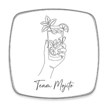 Barman de cocktails Mojito pour enterrement de vie de garçon - Magnet carré - blanc - Devant