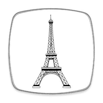 Eiffel tower - Square fridge magnet - white - Front
