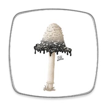 Crested Tintling Mushroom - Square fridge magnet - white - Front