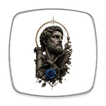 Tattoo art with blue rose - Square fridge magnet - white - Front