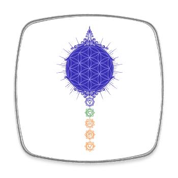 Spiritualität Heilige Geometrie Lotusblume Zen - Viereckiger Kühlschrankmagnet - Weiß - Vorne
