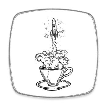 To the Moon and Back - Viereckiger Kühlschrankmagnet - Weiß - Vorne