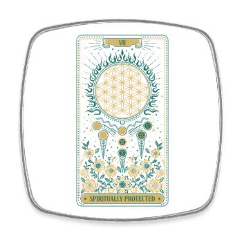 Spirituality Lotus Flower Spiritually Protected - Square fridge magnet - white - Front