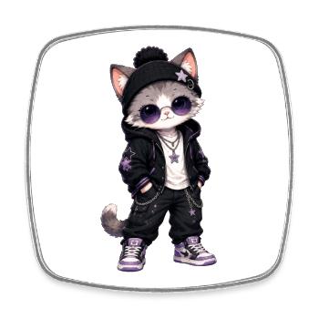Streetwear-Chat - Viereckiger Kühlschrankmagnet - Weiß - Vorne