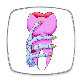 Sweet Tooth - Viereckiger Kühlschrankmagnet - Weiß - Vorne