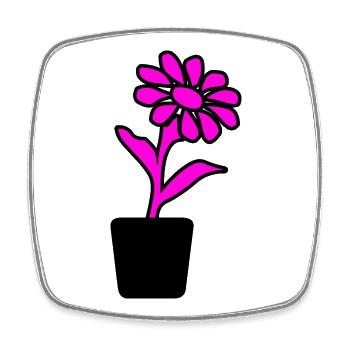 Blume - Viereckiger Kühlschrankmagnet - Weiß - Vorne