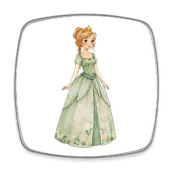 Elfenprinzessin im Smaragdgrünen Kleid - Viereckiger Kühlschrankmagnet - Weiß - Vorne