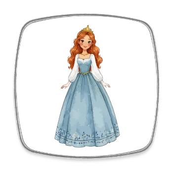 Prinzessin im Eiskristallkleid - Viereckiger Kühlschrankmagnet - Weiß - Vorne