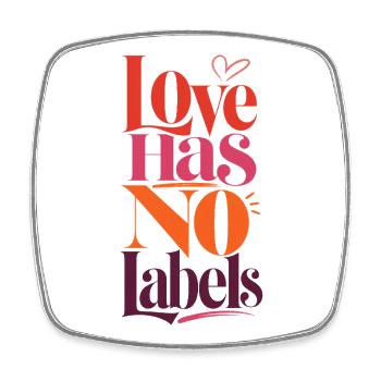 Love Has No Labels LGBTQ Statement Retro CSD Fans - Viereckiger Kühlschrankmagnet - Weiß - Vorne