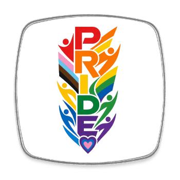 Pride Rainbow T-Shirt CSD Parade Diversity - Square fridge magnet - white - Front