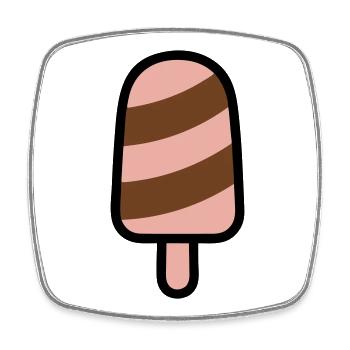 Graphique Popsicles - Magnet carré - blanc - Devant