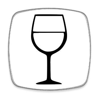 Wine Wine Glass Red Wine White Wine Gift - Square fridge magnet - white - Front
