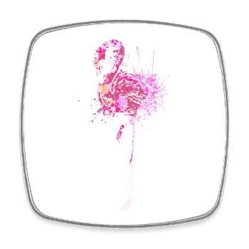 Flamingo Splash Art - Square fridge magnet - white - Front