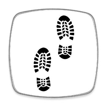 Chaussures Footprint - Magnet carré - blanc - Devant