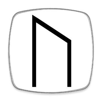 Uruz Rune Black – Viking Futhark Norse - Magnet carré - blanc - Devant