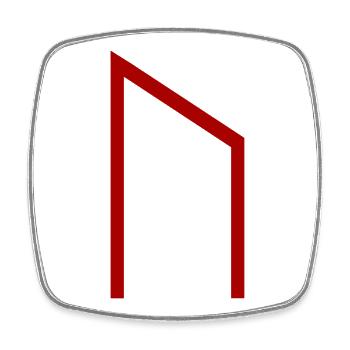 Uruz Rune Red – Viking Futhark Norse - Square fridge magnet - white - Front