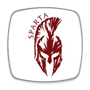 Sparta Spartan Helmet Fitness Ancient Warrior - Square fridge magnet - white - Front