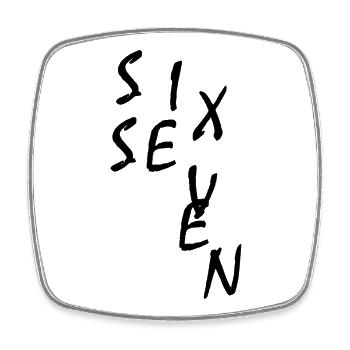 Six seven Meme 67 - Square fridge magnet - white - Front