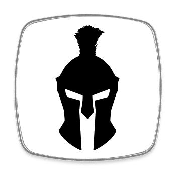 Griechische Kriegerhelm - Viereckiger Kühlschrankmagnet - Weiß - Vorne