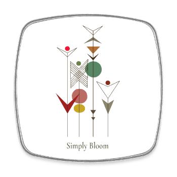 Simply Bloom – Minimalistische Blumen Illustration - Viereckiger Kühlschrankmagnet - Weiß - Vorne