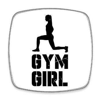 Gym Girl - Viereckiger Kühlschrankmagnet - Weiß - Vorne