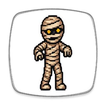 Pixelmummy mit goldenen Augen - Viereckiger Kühlschrankmagnet - Weiß - Vorne