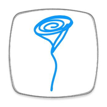 Blue Rose - Viereckiger Kühlschrankmagnet - Weiß - Vorne