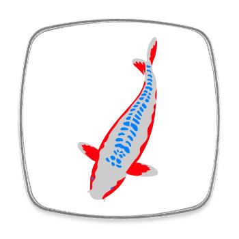 Koi - Nishikigoi - Viereckiger Kühlschrankmagnet - Weiß - Vorne