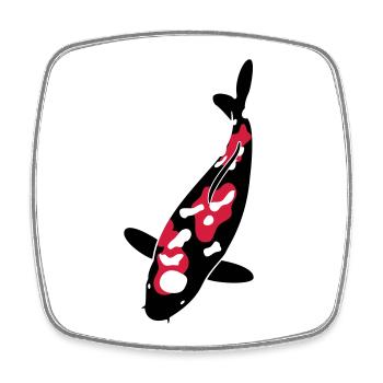 Koi - Nishikigoi - Viereckiger Kühlschrankmagnet - Weiß - Vorne
