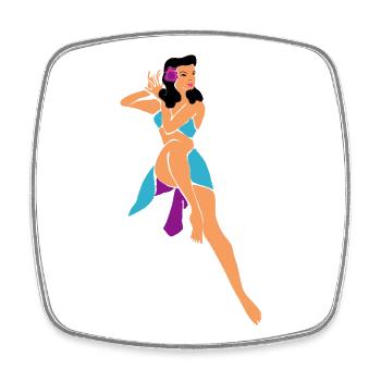 Pin up beach girl 1950's - Viereckiger Kühlschrankmagnet - Weiß - Vorne