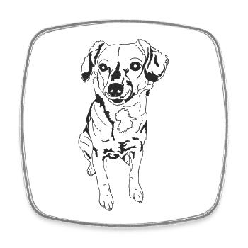 Chihuahua Dackel Mix - Viereckiger Kühlschrankmagnet - Weiß - Vorne