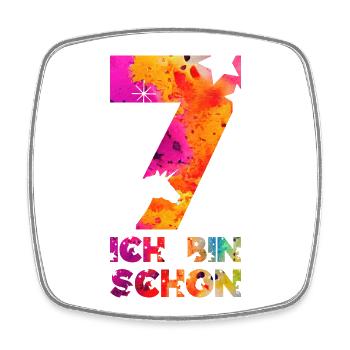 ICH BIN SCHON 7 EINHORN 7. GEBURTSTAG - Viereckiger Kühlschrankmagnet - Weiß - Vorne