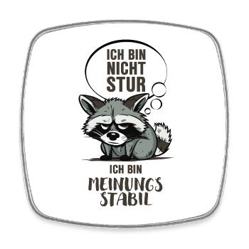 Ich Bin Nicht Stur - dunkel - Viereckiger Kühlschrankmagnet - Weiß - Vorne