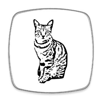 Katze Kätzchen Tigerkatze Katzenshirt Geschenk - Viereckiger Kühlschrankmagnet - Weiß - Vorne