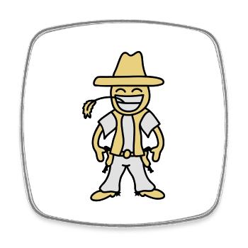 cowboy - Square fridge magnet - white - Front