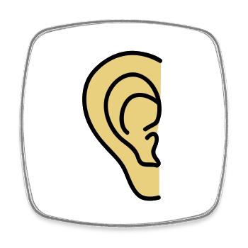 ear - Magnet carré - blanc - Devant