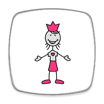 happy_princess - Magnet carré - blanc - Devant