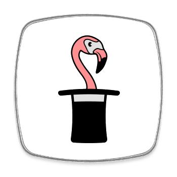 Cylinder hat wizard trick magic trick magician mag - Square fridge magnet - white - Front