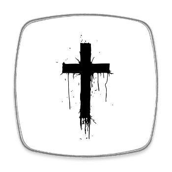 Bloody Cross - Square fridge magnet - white - Front
