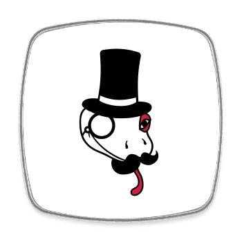 tête monsieur monsieur messieurs cylindre riche monocle bri - Magnet carré - blanc - Devant