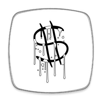 graffiti goutte de sang spray spray symbole dollar zei - Magnet carré - blanc - Devant