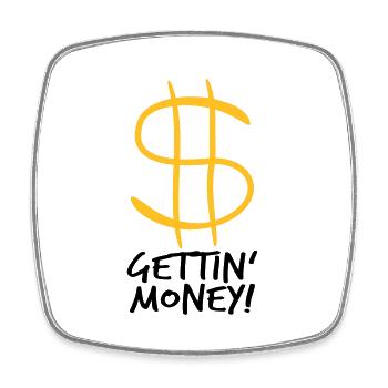 symbol dollar gettin money zeichen geld reich geld - Viereckiger Kühlschrankmagnet - Weiß - Vorne