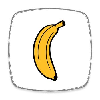 obst banane lecker gesund essen bananenschale krum - Viereckiger Kühlschrankmagnet - Weiß - Vorne