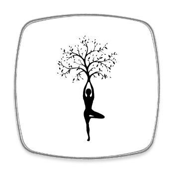 yoga - Magnet carré - blanc - Devant