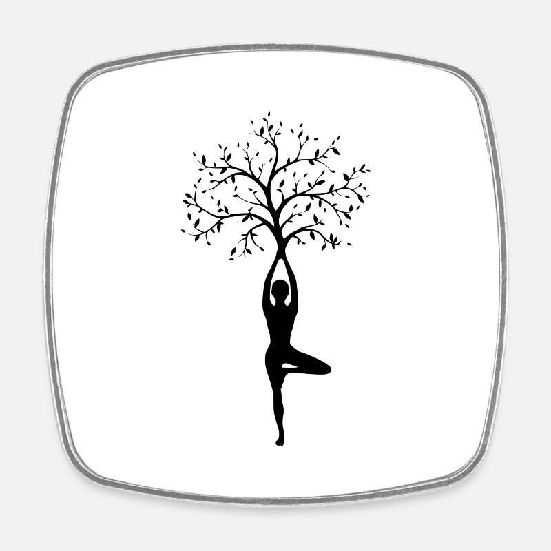 yoga - Square fridge magnet - white