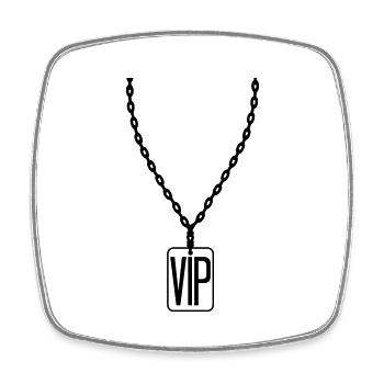 necklace vip very important person important celebrity - Square fridge magnet - white - Front