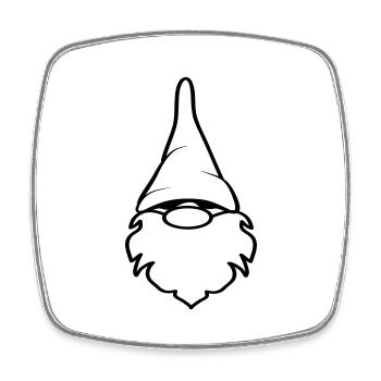 Funny dwarf beard funny stocking cap - Square fridge magnet - white - Front