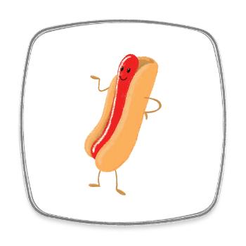 süßer menschlicher hot dog - Viereckiger Kühlschrankmagnet - Weiß - Vorne