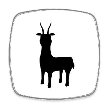 silhouette Antilope Letschwe - Viereckiger Kühlschrankmagnet - Weiß - Vorne
